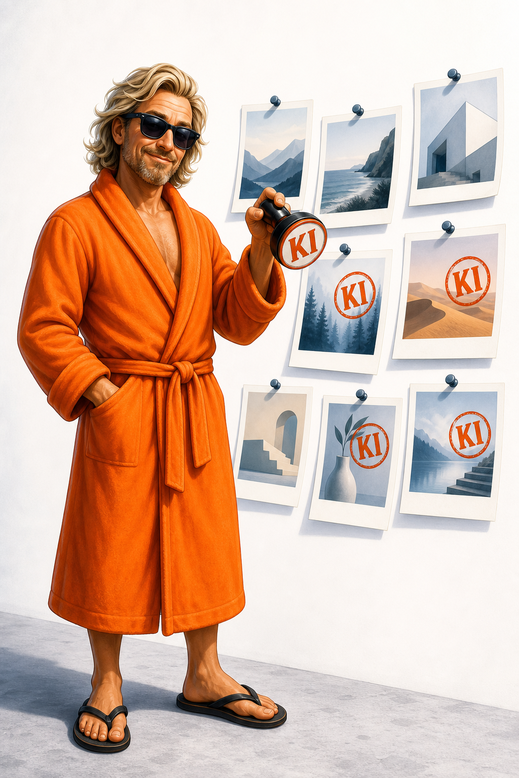 Der Datenschutz Dude kennzeichnet Bilder mit einem KI-Stempel